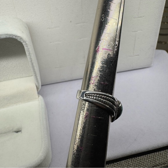 Malachite Vintage 1960s 925 Sterling Silver Ring Size 5.5 - Picture 12 of 12